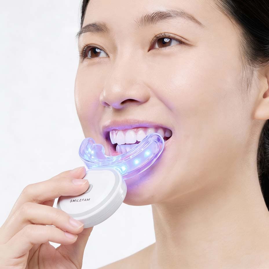Using the SmileFam BLU whitening kit